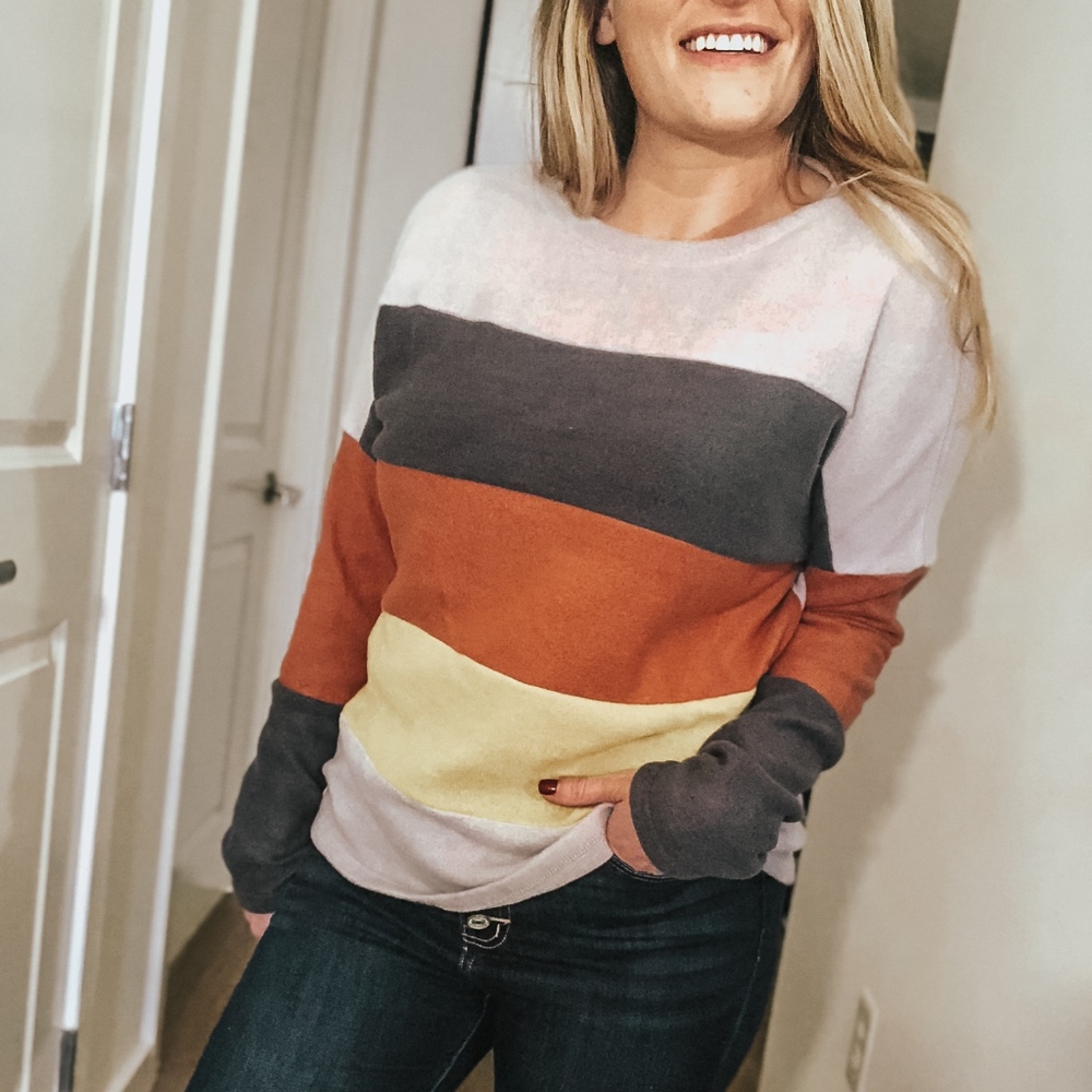Karen Color Block Knit Top